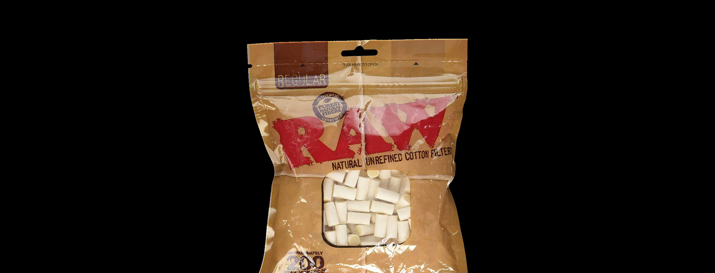 200 RAW SLIM FILTERS UNBLEACHED COTTON FOR PAPERS 5mm x 15mm
